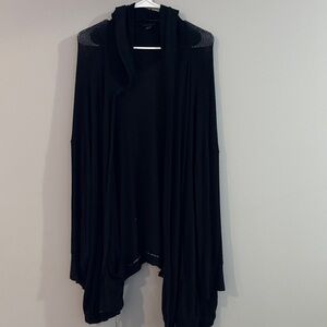 torrid Black Hooded Draped Open Front Cardigan